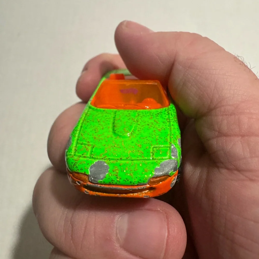 RARE 1990 Mattel Hot Wheels Sparkle Green Orange Mazda Miata‎ MX-5  #A107
